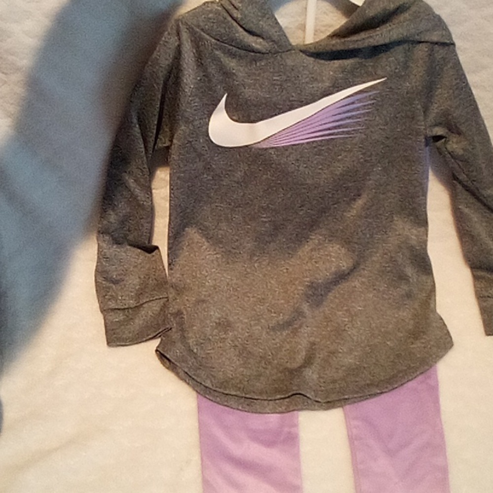 Nike Toddler Set LS shirt w Hood and tights 2T